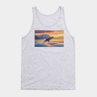 whale diving above the clouds Tank Top